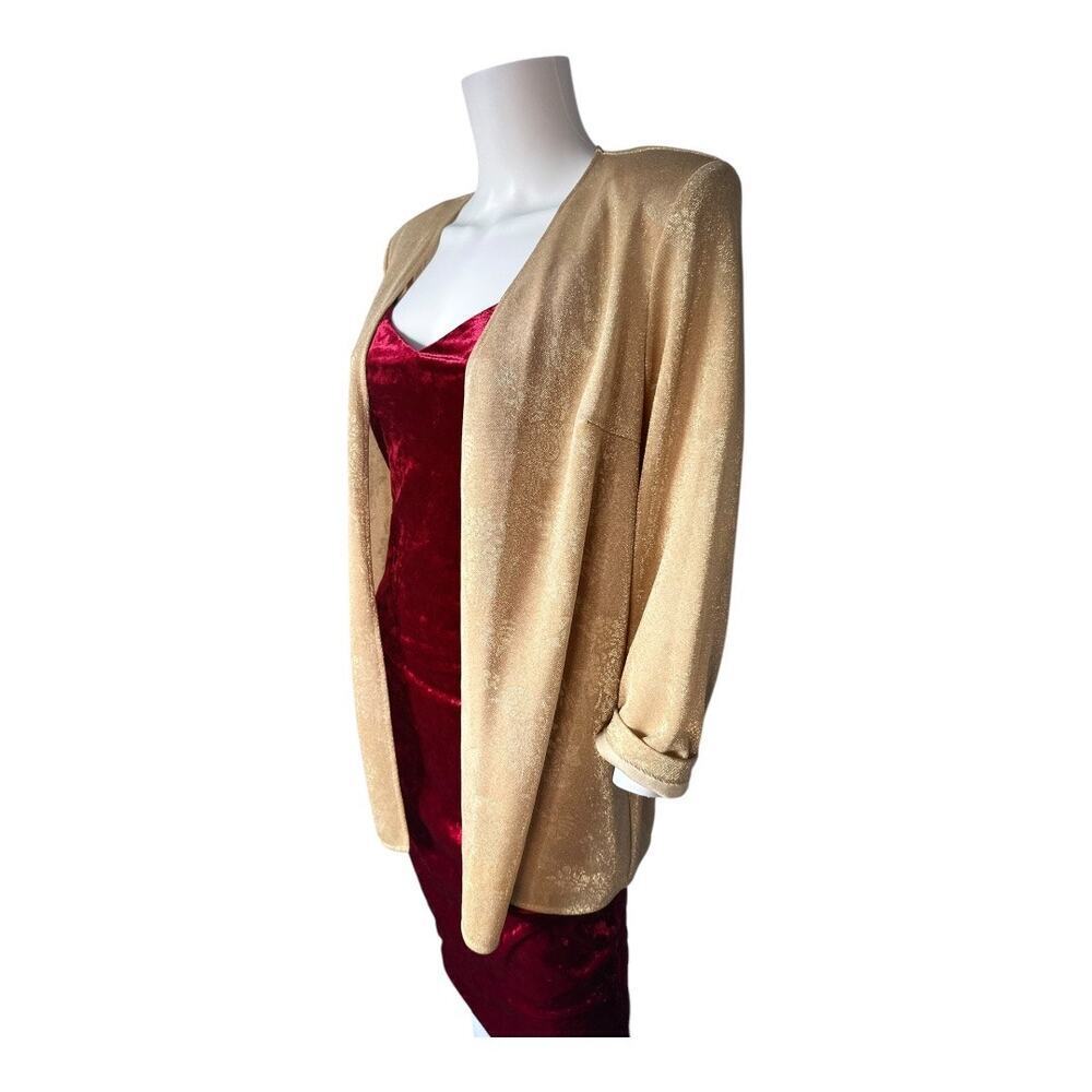 Onyx Nite by Wendye Chaitin gold shimmer open cardigan womens size 10​​